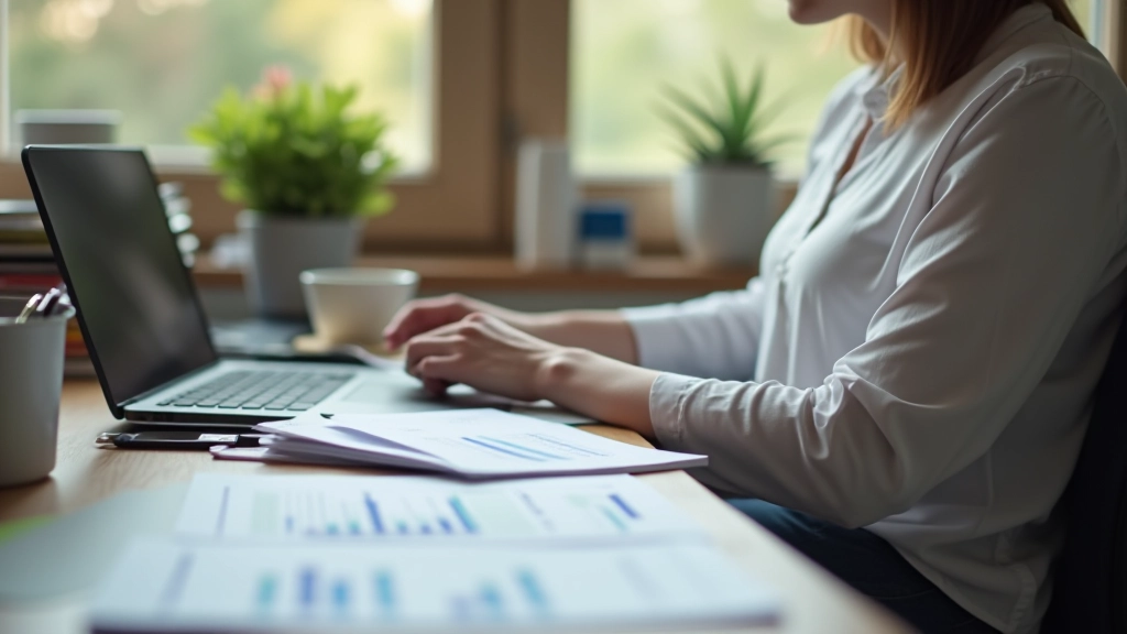Žmogus dirba su finansų dokumentais namų biure